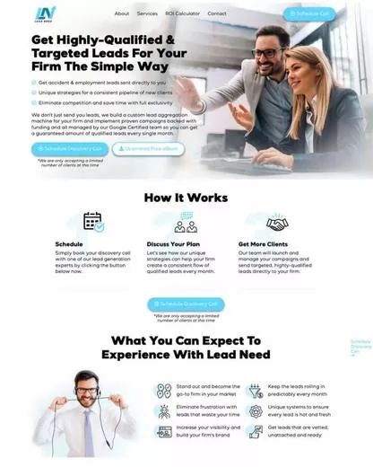 Legal lead generation landing page